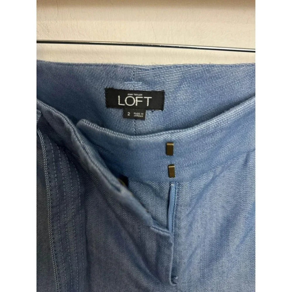 Loft women’s  blue chambray pants size 2 #0836 - Picture 5 of 8